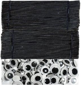 Black Pipe Cleaners with Wiggle Eyes (300 Pack) Chenille Stems for DIY Art Craft Decorations Creative (0.24 x 12 Inch) 1