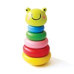 shumee Wooden Frog Rainbow Stacker Toy (1 Years+) | Multicolor | STEM Learning | Made in India | Non Toxic Colors | Organic & Safe