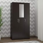 DeckUp Cove 3 Door Engineered Wood Wardrobe with Mirror (Dark Wenge, Matte Finish)