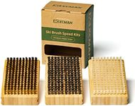 XCMAN Ski Snowboard Waxing Brush Speed Kits - Nylon/Brass/Horsehair 3packs