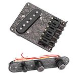 Dilwe Guitar Pickup & Bridge Set, Guitar Bridge with Single Coil Pickup & Neck Pickup & Volume Control Panel Circuit Kit for TL Guitar Accessories Electric Guitar Accessories