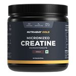 Nutrabay Gold Micronised Creatine Monohydrate Powder - 250g, Cola | NABL Lab Tested | 3g Creatine/Serving | Increases Muscle Mass, Strength & Power | Pre & Post Workout Supplement | For Men & Women