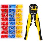 CYLBAQ Crimper Plier Set, AWG24-10 Wire Crimping Tool, Wire Cutting Tool, Wire Stripper Cutter Tool Set with 400pcs Insulated Connectors Kit for Cutting Stripping Crimping