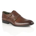 Silver Street London Men's Bourne Monk Formal/Office Leather Shoe (9 UK, Brown)