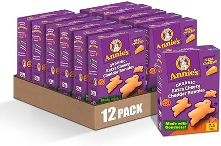 Annie's Organic Cheddar Bunnies Snack Crackers, Extra Cheesy, Baked With Real Cheese, 7.5 oz. (Pack of 12)