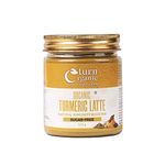 Turn organic Turmeric Latte mix -100g| USDA Certified| Haldi doodh| natural Immunity Booster| Sugar Free| Organic, Serve hot or Brew Iced| Detox your BodyTurmeric Latte Golden Milk | Turmeric Latte Powder