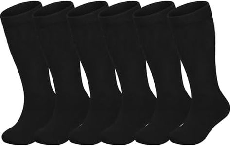 ENBAOHUI 3 Packs Toddler Soccer Socks for Kids, Boys, Girls - Knee High Tube Socks - A-Black 1-4T