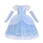 Dressy Daisy Princess Fancy Dress Up Halloween Costume Birthday Party Outfit with Arm Mitts for Toddler Girls Size 4T to 5T