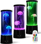 AONESY Jellyfish Lamp Jelly Fish Light Lamp Colour Changing Jellyfish Lava Lamp Mini Jellyfish Aquarium Lamp Mood Lamp Gift Gift for Kids Men Women Home Deco for Room Mood Light for Relax, Black