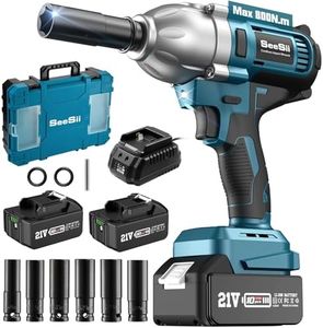 Seesii Cordless Electric Impact Wrench 1/2 inch for Car Home, 665Ft-lbs(900N.m) Brushless, 3300RPM High Torque Gun w/ 2x 4.0Ah Battery,Charger & 6 Sockets, WH710