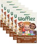 CoComelon Sprout Organic Baby Food Toddler Snacks, Oatmeal Chocolate Chip Wafflez, 50 Single Serve Waffles
