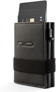 NIID Wallet for Men,Minimalist Front Pocket Wallet for Men - RFID Blocking Leather Bifold with Pop Up Card Holder, 2 ID Windows, Money Clip & Gift Box (Black)