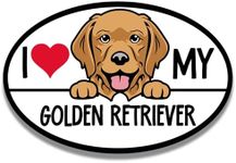 Magnet Me Up I Love My Golden Retriever Magnetic Car Decal, 4x6 Inches Oval, Dog Lover Gift for Dog Breed Enthusiasts, Family Dog, for Car, Fridge, and Any Magnetic Surface, Crafted in USA