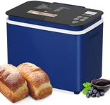 SUNVIVIPRO 21-in-1 Programmable Bread Machine, 2.2LB Break Maker with Nonstick Pan & Digital Touch Panel, 3 Loaf Sizes 3 Crust Color, Keep Warm & 15H Timer, Bread Making Kit & Breakfast Maker, Blue