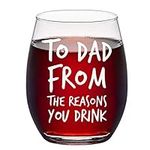 Funny Dad Wine Glass, To Dad From t