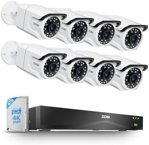 ZOSI 16CH 4K PoE Security Camera System,8pcs 8MP Outdoors Cameras,One-Way Audio,People Counting,Person/Vehicle Detection,Night Vision,16 Port 32CH NVR with 4TB HDD for Home Business 24/7 Recording