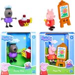 Peppa Pig - 3" 8cm Poseable Articulated Figure & Accessory Sets - Danny Dog & Peppa Pig Easel