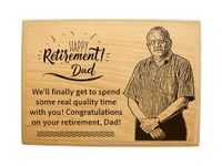 StarLaser Personalized Wooden Photo Frame Retirement Gift for Father, Mother, Boss, Teacher | Plaque Frame Tabletop (5x7 inch)