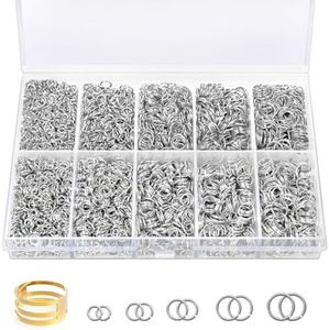 4600 Pcs Jump Rings for Jewelry Making Kit Gold & Silver, Open Rings with Opener Tools for Earrings, Keychains, Bracelet & Necklace Repair Supplies
