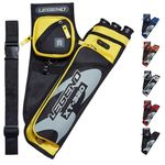 Legend Archery Hip Target Quiver 3-Tube Multi-Pocket Arrow Holder Lightweight and Functional XT320 (Yellow/Left)