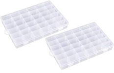 Finner 36 Grids Cells Multipurpose Adjustable Jewelry Storage Boxes Organizer with Removable Dividers Plastic Storage Case for Jewelry