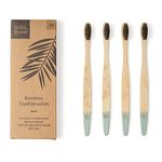 Wild & Stone | Organic Bamboo Toothbrush | Four Different Pattens | Dupont Fibre Bristles | 100% Biodegradable Handle | Vegan Eco Friendly Bamboo Toothbrushes (Medium)