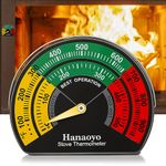 Hanaoyo Stove Thermometer Magnetic Log Burner Thermometer, Stove Pipe Thermometer with Large Dial, Wood Burning Stove Thermometer Stove Top Meter for Wood Log, Gas Stoves, Pellet Stove