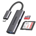 KiWiBiRD USB C SD Card Reader, Micro SD to Type C Thunderbolt 3 4 Adapter for SDHC SDXC TF UHS-I Cards Compatible with MacBook Air Pro M1 M2 M3, iPad Pro Air, iPhone 15 Plus Pro Max Galaxy S24 S23