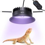 UVB UVA Light for Reptiles, Reptile LED Light Fixture with Timer & Dimming for Bearded Dragon, Geckos, Turtle, Chameleon, Lizard, Snake, UVB Lamp 6W Adjustable Brightness for Desert Tropical Reptiles