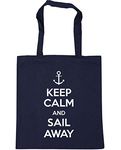 Hippowarehouse Keep Calm and Sail Away Tote Shopping Gym Beach Bag 42cm x38cm, 10 litres