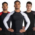 Sanabul Essentials Long Sleeve Compression MMA BJJ Wrestling Cross Training Rash Guard