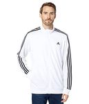 adidas Men's Essentials Warm-Up 3-Stripes Track Top, White/Black, 4X-Large Big Tall