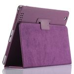 FANSONG iPad 2 3 4 Case, Cover for iPad 9.7 inch Generation Magnetic Closure PU Leather Smart Cover Flip Shockproof Slim Bifold Stand Features Accessories for Apple iPad 2nd 3rd 4th (Purple)