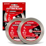 EZARC 76mm Diamond Cutting Disc, Super Thin Diamond Saw Blades for Angle Grinder, for Cutting Porcelain Granite Marble Tile Ceramic (2-Pack)