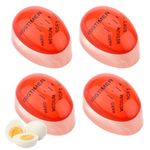 4 Pack Egg Timer for Boiling Eggs,Color Changing Indicator Hard Medium Soft Boiled Eggs Safe Durable Kitchen Aid hat Changes Color When Done Egg Timer No BPA Gift and Home Use（Red）