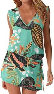 Hount Womens Casual Beach Dress Cover Up Summer Sleeveless Short Mini Dresses