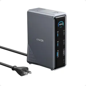 Anker Prime Docking Station, 14-Port with 160W Max Output, 10Gbps Fast Data Transfer, Real-Time Smart Interface, Audio and Ethernet Ports, Dual 4K Displays for Dell, HP, Lenovo and More