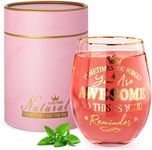 Thank You Gifts for Women - Sometimes You Forget You're Awesome Wine Glass - Birthday Mothers Day Gifts for Women, Mom, Friend, Sister - 18oz Wine Glass with Pink Silk Scarf