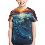 MUKASY Dinosaur Monster Shirt Teens Fashion 3D Short Sleeve T-Shirt L