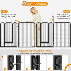 Yaheetech 8-Panel Dog Playpen, 100cm – Indoor/Outdoor Pet Fence