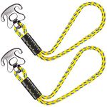 SELEWARE Boat Tow Rope Quick Connector, Tow Rope Quick Connector for Tubing with Stainless Steel Connector, Water Sport Towable Connector for Boat, Jet ski, SeaDoo, Watercraft (18", Yellow, 2pcs)