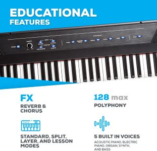 Alesis Recital 88-Key Digital Piano – Full-Size Beginner Keyboard