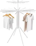 Saclsocs Four-Legged Clothes Drying Rack, Foldable and Portable Drying Rack, Suitable for Indoor, Outdoor, Poolside, Camping, Made of Aluminum Alloy Material, Double-Tier, White