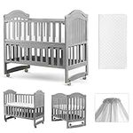 HARPPA 6 in 1 Baby Crib(Mattress + 
