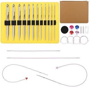 Aeelike Interchangeable Tunisian Crochet Hooks Set, 12 Sizes Tunisian Crochet Hooks Set with Cables 3.0mm - 10.0mm Smooth Ergonomic Hook for Making Blanket Scarves, Ideal Gift