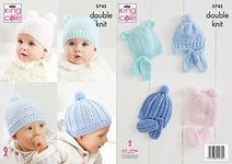 King Cole 5743 Knitting Pattern Baby Hats and Mittens in Comfort DK