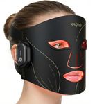 XSSNVV LED Face Mask Light Therapy Cordless with Red Blue Amber & 850nm Near Infrared, Foldable Silicone Face Mask for Home Travel Use 10-Min Skin Care for Blemish-Prone, Redness-Prone, Dull Skin