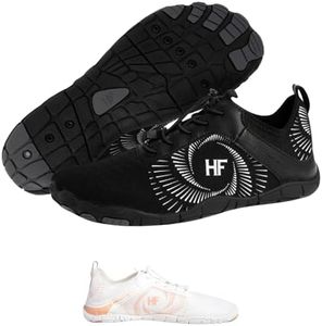 Hike Footwear-HF Active - Active Lifestyle & Pain Relief Barefoot Shoes, with Wide Toe Box,Breathable (Unisex) (Black, US Footwear Size System, Adult, Women, Numeric Range, Wide, 10, 10.5)