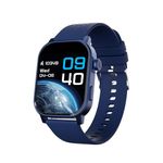 CULTSPORT Newly Launched Ace X 1.96" AMOLED Smartwatch, Premium Metallic Build Smartwatch, Always On Display, Bluetooth Calling, Live Cricket Score,Functional Crown(Blue Silicone)