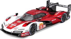 Bburago Metal Die-Cast - 1/24 Scale Model Compatible With Porsche Lmh 963 9Rd 4.6L Turbo V8 2023 Sports - Racing Car Model Red